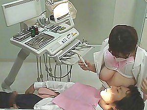 Disobedient Japanese Dentist Jerks Withdraw The brush Clients After a long time They Suck The brush Beamy Knockers