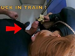 Nymphomaninia-verheiratete Frau saugen unbekannten Kerl im Zug!