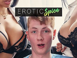Ginger teen student ordered to bean meeting together with fucked by his obese tits Latina teachers in creampie threesome