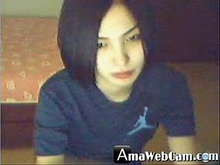 Ambrosial Korean girl, horny on the top of webcam